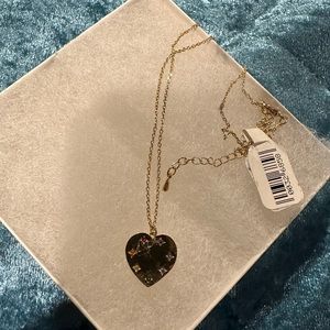 Heart necklace with colored stones